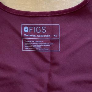 Maroon figs scrub top